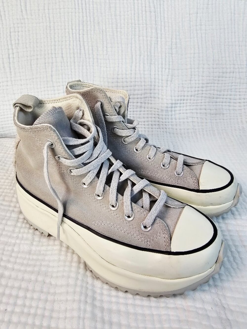 Converse Run Star Hike Platform High Tops Women's 8.5/Men's 7 - Gray Suede - Picture 3 of 6